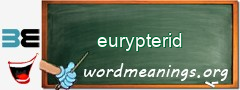 WordMeaning blackboard for eurypterid